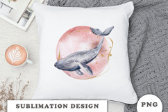 Watercolor Moon with Whale png Product Image 3