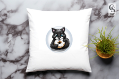 Black and White Skunk with Donut Clipart Sublimation PNG Product Image 3