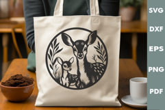 Deer and fawn SVG PNG, Wall Art, Laser cut file Product Image 2