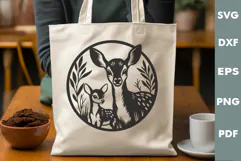 Deer and fawn SVG PNG, Wall Art, Laser cut file Product Image 2