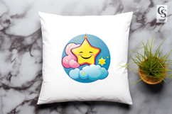 Cute Star Cloud Hanging Clipart Sublimation Png Product Image 3
