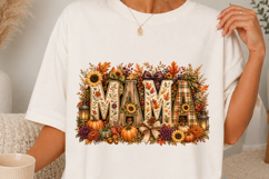 Mama Fall Floral Pumpkin Autumn Sublimation SVG Product Image 3