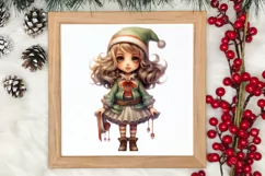 Christmas Little Girl Clipart Sublimation, Christmas PNG Product Image 3