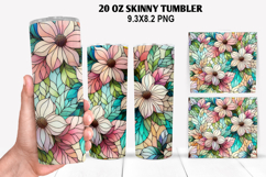 Flower Skinny Tumbler 20oz Wrap Design, Spring Tumbler Wrap Product Image 1