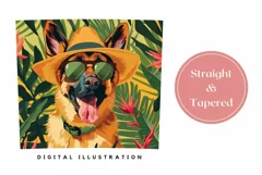 Summer Dog Tumbler Wrap, German Shepherd Dog Tumbler Design Product Image 3