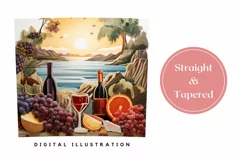 3D Wine Tumbler Wrap Design, 3D Summer Tumbler Design Product Image 3