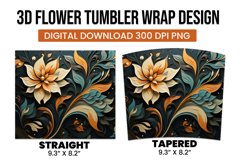 3d flower tumbler wrap sublimation design Product Image 3