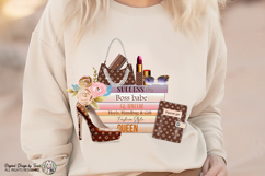 Boss Babe Fashion Books Heels PNG Glam Luxury Style Art Product Image 3