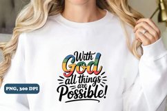 with God all things are possible PNG Design, Christian png Product Image 3