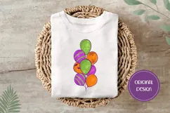 Hand Drawn Halloween Illustration, Air Balloons PNG Product Image 3