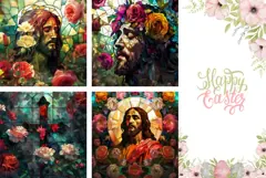 Stained Glass Jesus Christ PNG, Christian Magnet Designs Product Image 3