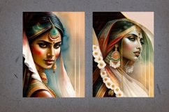 Desi art, Indian woman illustration 14 PNG Product Image 3