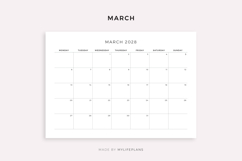 2028 Monthly Calendar Landscape, Printable, A4/Letter Size Product Image 3