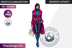 Modern Winter Girl Fashion Illustrations PNG Graphics Product Image 1