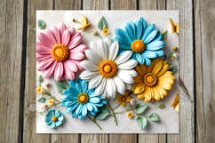 Spring 3D Flowers | 4 Skinny tumbler sublimation designs P Product Image 3