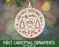 Our First Christmas Mr And Mrs 2025 SVG | Christmas Ornament Product Image 3