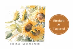 Sunflower Tumbler Design, Watercolor Flowers Tumbler Designs Product Image 3