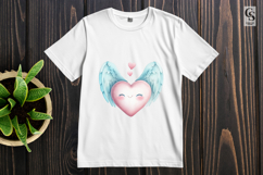 Cute Angel Wing Heart Illustration Clipart Sublimation PNG Product Image 2