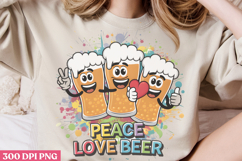 Peace, love, beer PNG, Funny Beer Quotes Sublimation PNG Product Image 3