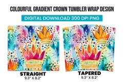 Watercolor Crown Background Tumbler Wrap Design Product Image 3