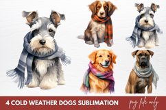 Christmas Cold Weather Dogs Sublimation Clipart Product Image 1