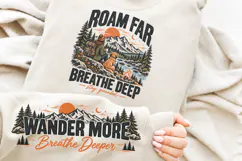 Wander More Front Sleeve PNG, Mountain Hiking Front Sleeve D Product Image 3