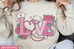 Love PNG, Valentine Nurse Sublimation PNG Product Image 1