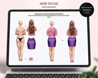 Woman in Floral Blouses Clipart PNG Product Image 3