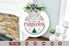 Believe In The Magic Of Christmas Round Signs SVG Cut File Product Image 2