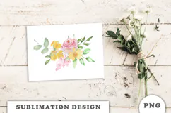Watercolor Flowers Bouquet png Product Image 3