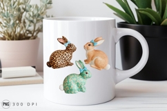 Patterned Easter Bunny Trio Sublimation PNG Product Image 2
