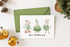 Silly Christmas Goose Clipart Santa Goose PNG Funny Xmas SVG Product Image 3