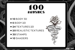 Snake Tattoo Brushes for Procreate | Tattoo Shading | Stamps Product Image 3