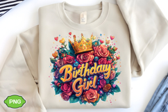 Birthday Girl PNG Floral Birthday PNG Product Image 3
