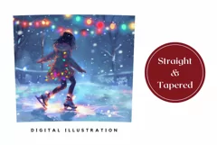 Christmas Tumbler Wrap Design, Figure Skating Tumbler PNG Product Image 3