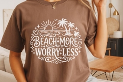 Beach More Worry Less Svg, Summer Vibes Svg, Vacation Svg. Product Image 4