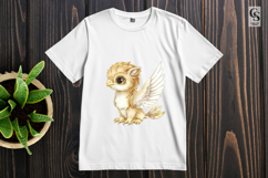 Golden Baby Griffin Watercolor Clipart PNG Product Image 3