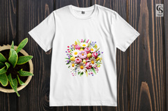 Bright Spring Floral Bouquet Round Sublimation PNG Product Image 2