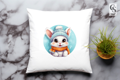 Winter Bunny Clipart Sublimation PNG Product Image 3