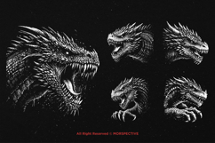 10 Bundle Dark Art Dragon Face Monster Beast Evil Scary Product Image 5