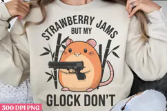 Strawberry Jams But My PNG, Funny Capybara Sublimation PNG Product Image 1