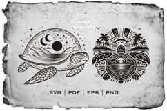 Tropical Sea Turtle Silhouette Vector Bundle Product Image 6