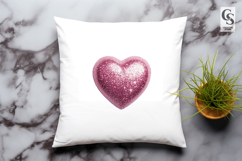 Pink Glitter Heart Sparkle Clipart Sublimation PNG Product Image 3