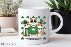 St Patricks Day Cats Wearing Green Outfits Sublimation PNG Product Image 2