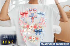 Patriotic Cherry PNG,Patriotic Bows &amp; Cherries PNG Product Image 2