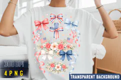 Patriotic Cherry PNG,Patriotic Bows & Cherries PNG Product Image 2