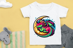 Cute Sleeping Dragon on Crescent Moon Product Image 3