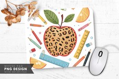 Leopard Spot Apple Design with Colorful Tools Mouse Pad PNG Product Image 1