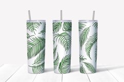 tropical leaves sublimation design. Skinny tumbler wrap Product Image 3