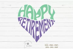Happy Retirement Heart SVG Cut File Product Image 2